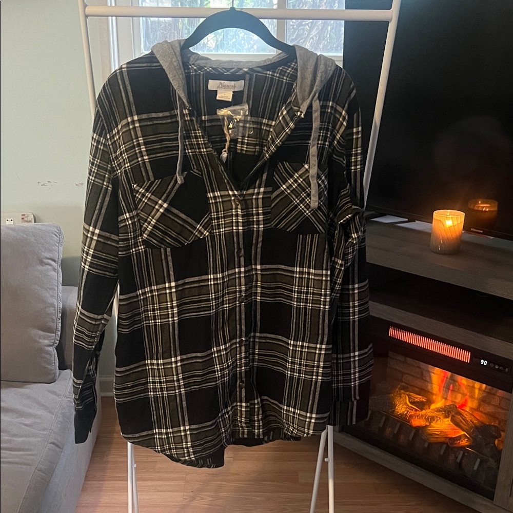 Natural Reflections Black and White Checkered Hoodie